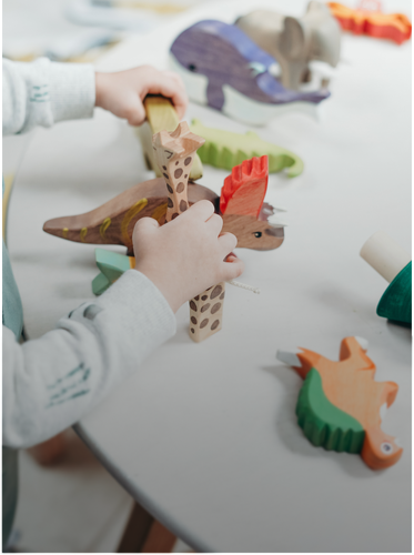 kindje houdt speelgoed vast