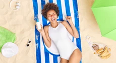 vrouw op strand