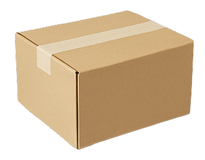 Een kartonnen doos met papieren tape