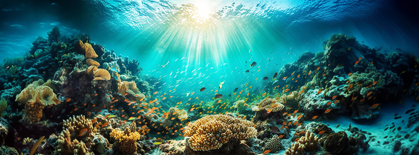 Afbeelding van koraalrif in de oceaan Afbeelding van koraalrif in de oceaan