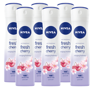Nivea Fresh Cherry Anti-Transpirant Voordeelverpakking 6x150ML Nivea Fresh Cherry Anti-Transpirant Voordeelverpakking 6x150ML
