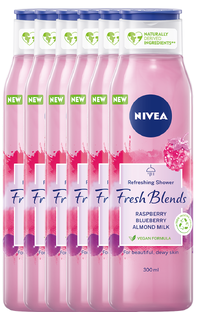 Nivea Fresh Blends Raspberry Blueberry Almond Milk Voordeelverpakking 6x300ML