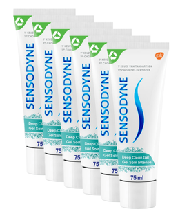 De Online Drogist Sensodyne Deep Clean Gel Tandpasta Multiverpakking 6x75ML aanbieding