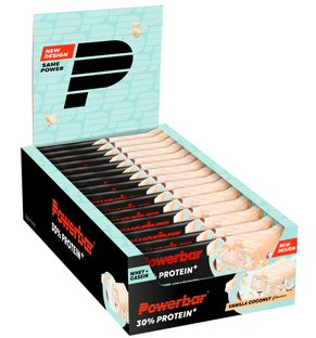 Powerbar 30% Protein Plus Vanilla Coconut Voordeelverpakking 15x55GR Powerbar 30% Protein Plus Vanilla Coconut Voordeelverpakking 15x55GR