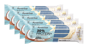 Powerbar 30% Protein Plus Vanilla Coconut Voordeelverpakking 5x55GR Powerbar 30% Protein Plus Vanilla Coconut Voordeelverpakking 5x55GR