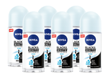 Nivea Black & White Invisible Pure Roll-on Voordeelverpakking 6x50ML