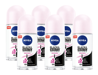 Nivea Black & White Invisible Original Roll-on Voordeelverpakking 6x50ML Nivea Black & White Invisible Original Roll-on Voordeelverpakking 6x50ML