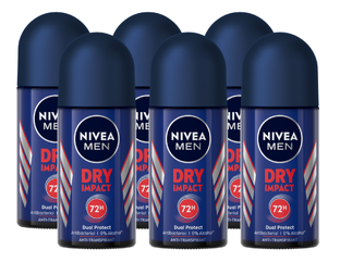 Nivea Men Dry Impact Roll-on Voordeelverpakking 6x50ML Nivea Men Dry Impact Roll-on Voordeelverpakking 6x50ML