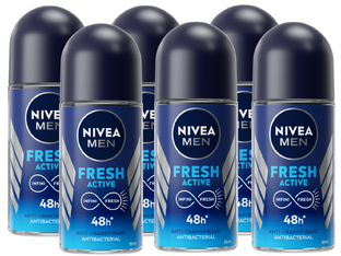 Nivea Men Fresh Active Roll-on Voordeelverpakking 6x50ML