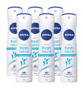 Nivea Fresh Natural Deodorant Spray Voordeelverpakking 6x150ML Nivea Fresh Natural Deodorant Spray Voordeelverpakking 6x150ML