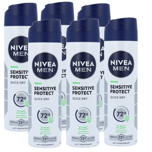Nivea Men Sensitive Protect Deodorant Spray Voordeelverpakking 6x150ML  Nivea Men Sensitive Protect Deodorant Spray Voordeelverpakking 6x150ML