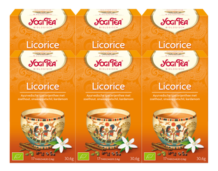 De Online Drogist Yogi Tea Licorice Voordeelverpakking 6x17ST aanbieding
