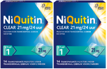 Niquitin Clear Pleisters 21mg Stap 1 Duoverpakking 2x14ST