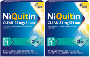 Niquitin Clear Pleisters 21mg Stap 1 Duoverpakking 2x14ST