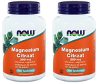 NOW Magnesium Citraat 200mg DUO Tabletten 2x100ST NOW Magnesium Citraat 200mg DUO Tabletten 2x100ST
