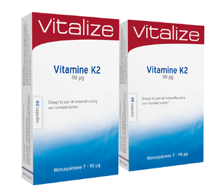 Vitalize Vitamine K2 Capsules Voordeelverpakking 2x60CP Vitalize Vitamine K2 Capsules Voordeelverpakking 2x60CP