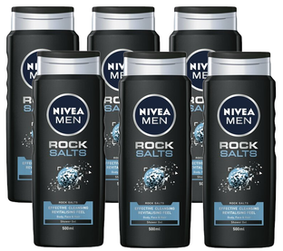Nivea Men Rock Salts Douchegel Voordeelverpakking 6x500ML Nivea Men Rock Salts Douchegel Voordeelverpakking 6x500ML