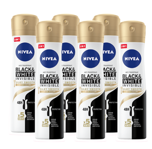 Nivea Black & White Silky Smooth Deodorant Spray Voordeelverpakking 6x150ML