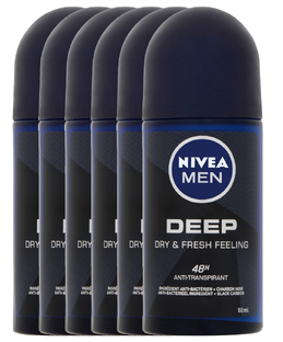 Nivea Men Deep Roll-On Voordeelverpakking 6x50ML