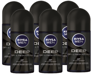 Nivea Men Deep Roll-On Voordeelverpakking 6x50ML Nivea Men Deep Roll-On Voordeelverpakking 6x50ML