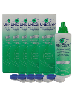 Unicare Alles-in-een vloeistof Voor Harde Contactlenzen Multiverpakking 5x240ML