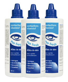 Eye Fresh Lenzenvloeistof Alles-In-1 Zacht Multiverpakking 3x360ML