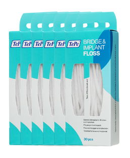 TePe Bridge & Implant Floss Multiverpakking 6x30ST TePe Bridge & Implant Floss Multiverpakking 6x30ST