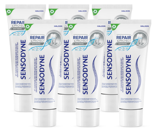 De Online Drogist Sensodyne Repair & Protect Deep Repair Whitening tandpasta Multiverpakking 6x75ML aanbieding