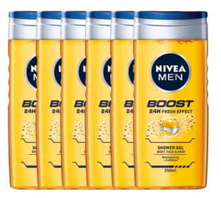 Nivea Men Boost Douchegel Voordeelverpakking 6x250ML