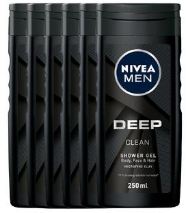 Nivea Men Deep Clean Shower Gel Voordeelverpakking 6x250ML