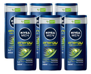 Nivea Men Energy Shower Gel Voordeelverpakking 6x250ML