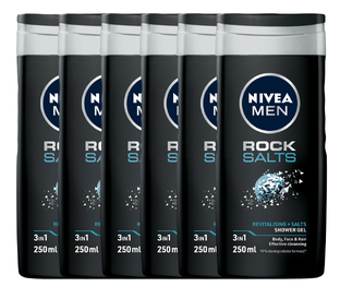 Nivea Men Rock Salts Shower Gel Voordeelverpakking 6x250ML