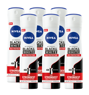 Nivea Black & White Max Protection Deodorant Spray Voordeelverpakking 6x150ML