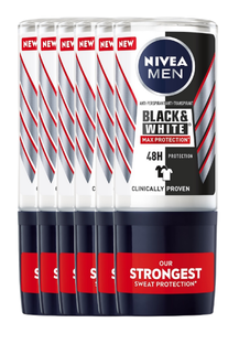 Nivea Men Black & White Max Protection Roll-On Voordeel 6x50ML