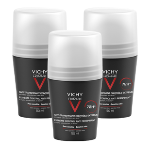 Vichy Homme Deodorant Roller 72 uur - Multiverpakking 3x50ML Vichy Homme Deodorant Roller 72 uur - Multiverpakking 3x50ML