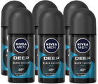 Nivea Men Deep Black Carbon Beat Anti-Transpirant Roller Voordeel 6x50ML