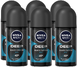 Nivea Men Deep Black Carbon Beat Anti-Transpirant Roller Voordeel 6x50ML 
