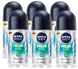 Nivea Men Fresh Kick Anti-Transpirant Roll-On Voordeelverpakking 6x50ML Nivea Men Fresh Kick Anti-Transpirant Roll-On Voordeelverpakking 6x50ML