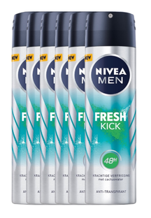 Nivea Men Fresh Kick Anti-Transpirant Spray Voordeelverpakking 6x150ML
