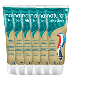 De Online Drogist Aquafresh Naturals Mint Clean Tandpasta Multiverpakking 6x75ML aanbieding