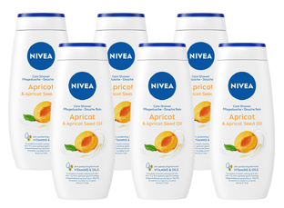 Nivea Apricot & Apricot seed Oil Care Shower Multiverpakking 6x250ML Nivea Apricot & Apricot seed Oil Care Shower Multiverpakking 6x250ML