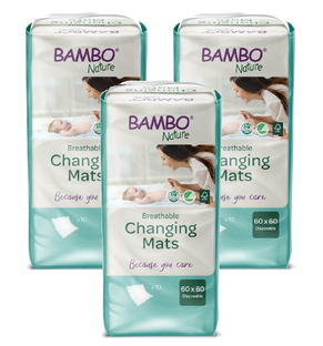 Bambo Nature Verschoonmatjes 60x60 Multiverpakking 3x10ST Bambo Nature Verschoonmatjes 60x60 Multiverpakking 3x10ST