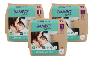 Bambo Nature Maat 1 Luiers XS - Multiverpakking 3x22ST Bambo Nature Maat 1 Luiers XS - Multiverpakking 3x22ST