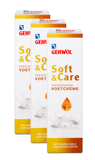 Gehwol Voetcreme Soft & Care Voordeelverpakking 3x75ML  Gehwol Voetcreme Soft & Care Voordeelverpakking 3x75ML