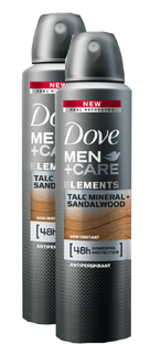 Dove Men+Care Elements Talc Mineral & Sandelwood Deodorant Spray Duo 2x150ML