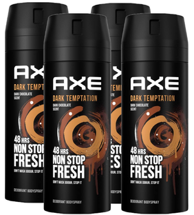 De Online Drogist Axe Dark Temptation Deodorant Bodyspray - Multiverpakking 4x150ML aanbieding