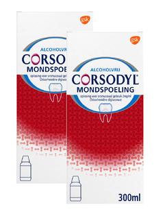 Corsodyl Mondspoeling - voor kortdurende  toepassing bij tandvleesontsteking - duoverpakking 2x300ML