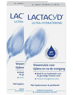 Lactacyd Ultrahydraterende Wasemulsie - voor tijdens en na de overgang 2x200ML Lactacyd Ultrahydraterende Wasemulsie - voor tijdens en na de overgang 2x200ML