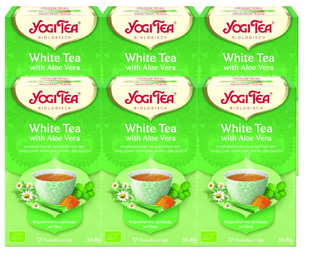 De Online Drogist Yogi Tea White Tea With Aloë Vera Voordeelverpakking 6x17ST aanbieding