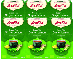 De Online Drogist Yogi Tea Green Tea Ginger Lemon Voordeelverpakking 6x17ST aanbieding